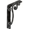 Ekena Millwork Avery Wrought Iron Bracket, (Single center brace), Antiqued Warm Silver 1 1/2"W x 5 1/2"D x 8"H BKTM01X05X08SAVAWS - alternate 1